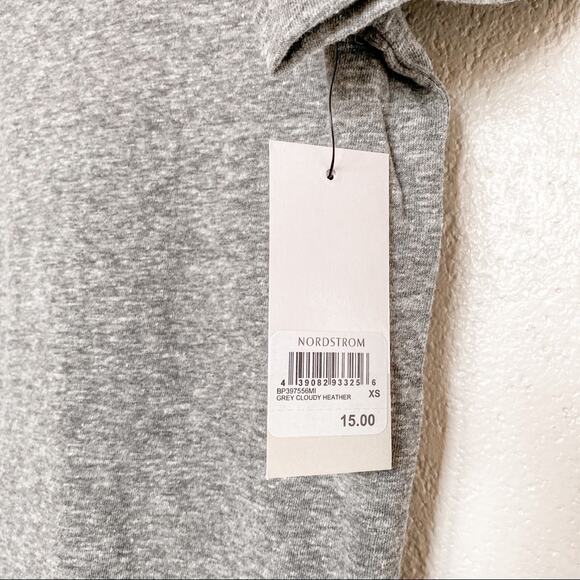 Nordstrom bp. V-Neck Short Sleeve Tee Grey Size XS - Picture 6 of 9